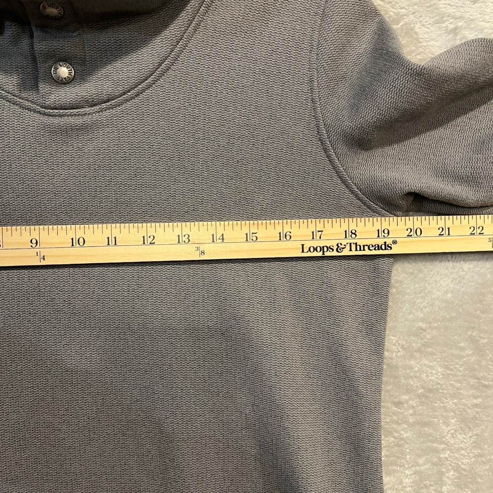 The North Face Pullover Hoodie Womens Medium Gray Snap Neck Textured Fleece - Picture 6 of 7
